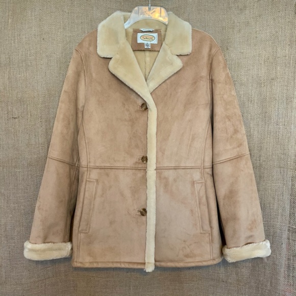talbots shearling coat
